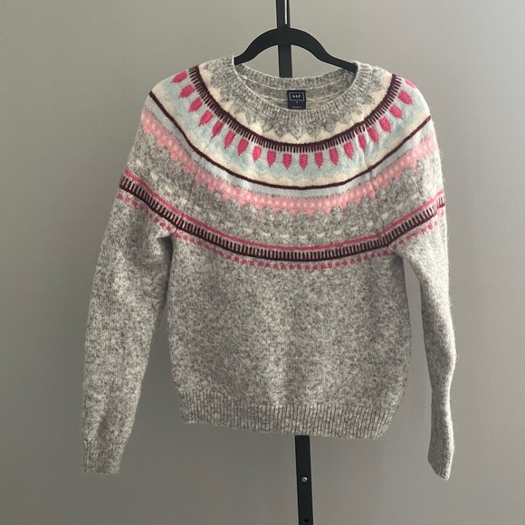 Gap Wool Alpaca Fair Isle Print Pullover Sweater Size Medium - Picture 1 of 4